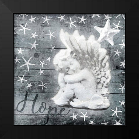 Angel Of Hope Black Modern Wood Framed Art Print by Villa, Mlli