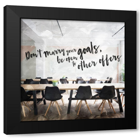 Marry Goals Black Modern Wood Framed Art Print by Villa, Mlli