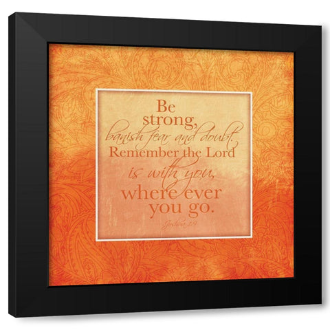 Orange Religious Black Modern Wood Framed Art Print with Double Matting by Villa, Mlli