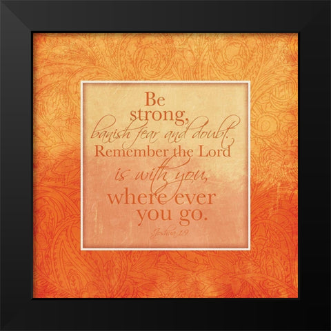 Orange Religious Black Modern Wood Framed Art Print by Villa, Mlli