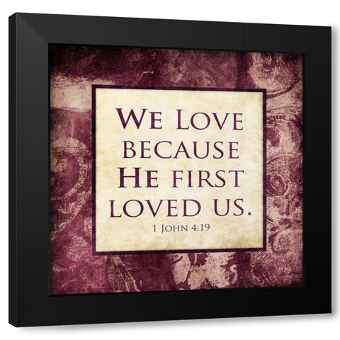 We Love Black Modern Wood Framed Art Print by Villa, Mlli