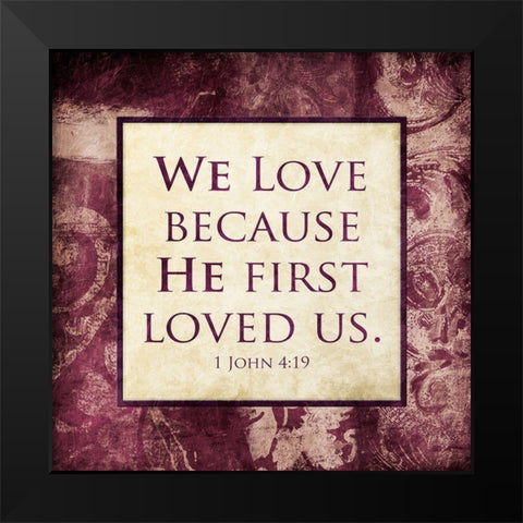 We Love Black Modern Wood Framed Art Print by Villa, Mlli