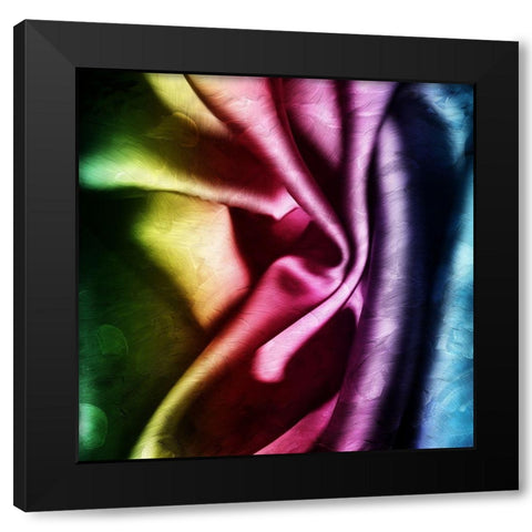 Colorful Folds B Black Modern Wood Framed Art Print with Double Matting by Villa, Mlli