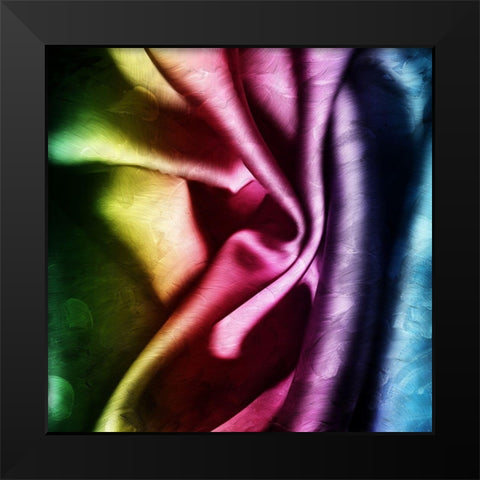 Colorful Folds B Black Modern Wood Framed Art Print by Villa, Mlli