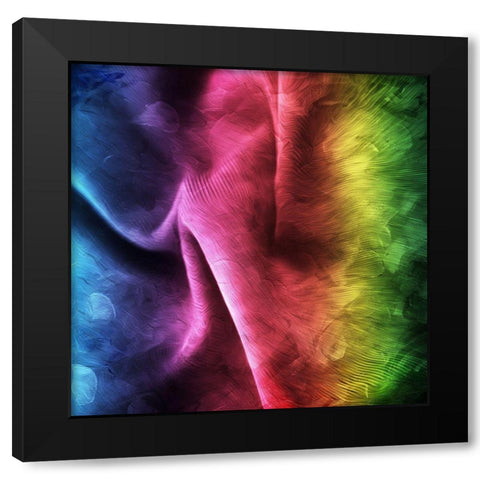 Colorful Folds Black Modern Wood Framed Art Print by Villa, Mlli
