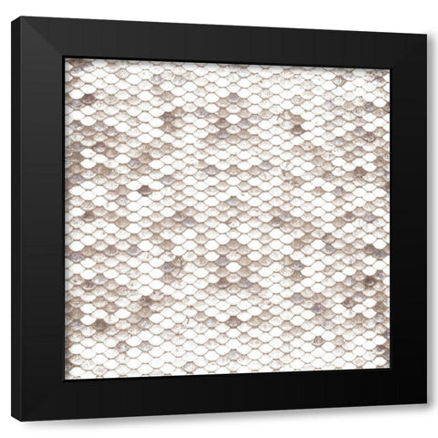 White Stone Scales Black Modern Wood Framed Art Print by Villa, Mlli
