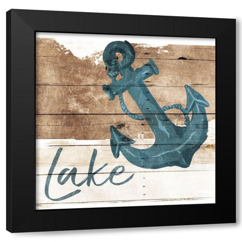 Lake Anchor Black Modern Wood Framed Art Print with Double Matting by Villa, Mlli