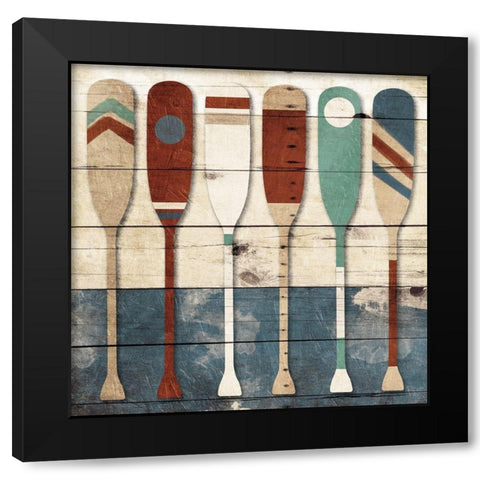 Multi Oars Black Modern Wood Framed Art Print by Villa, Mlli