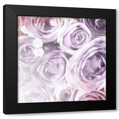Soft Purple Flowers Black Modern Wood Framed Art Print with Double Matting by Villa, Mlli