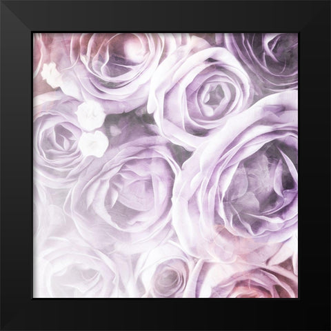 Soft Purple Flowers Black Modern Wood Framed Art Print by Villa, Mlli