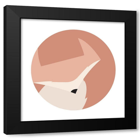 Cuddle Fox Black Modern Wood Framed Art Print with Double Matting by Villa, Mlli