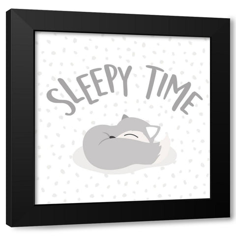 Sleepy Time Black Modern Wood Framed Art Print with Double Matting by Villa, Mlli