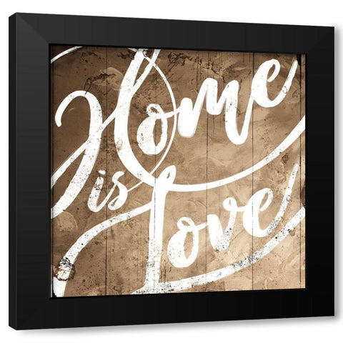 Heart Is Love Black Modern Wood Framed Art Print with Double Matting by Villa, Mlli
