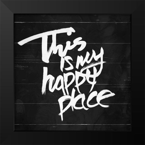 My Happy Black Modern Wood Framed Art Print by Villa, Mlli