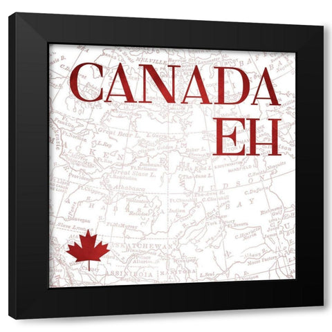 Canada Map Mate Black Modern Wood Framed Art Print by Villa, Mlli