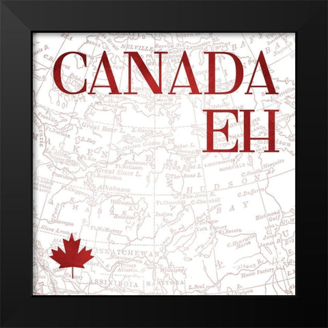Canada Map Mate Black Modern Wood Framed Art Print by Villa, Mlli