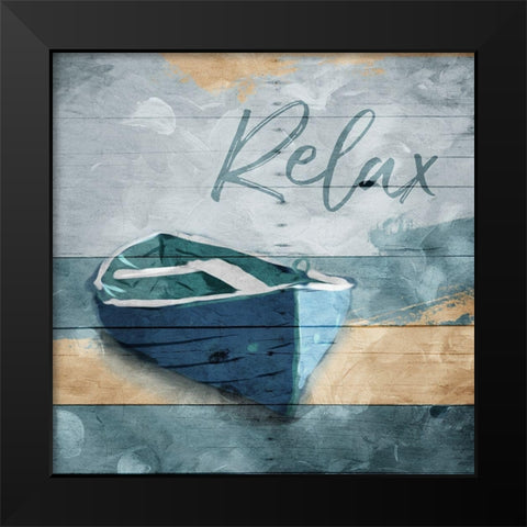 Relax Boat Black Modern Wood Framed Art Print by Villa, Mlli