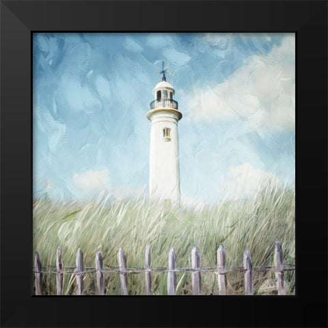Light House On The Hill Black Modern Wood Framed Art Print by Villa, Mlli