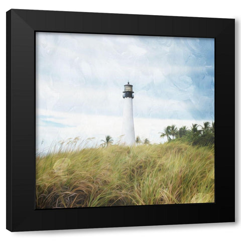 Light House Alone Black Modern Wood Framed Art Print by Villa, Mlli