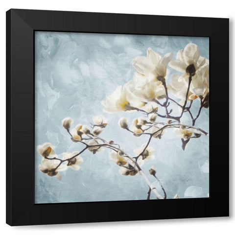 Tree Of White Flowers Black Modern Wood Framed Art Print by Villa, Mlli