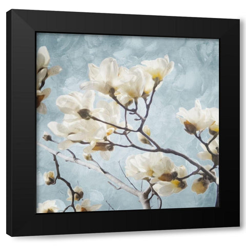Tree Of White Flowers Mate Black Modern Wood Framed Art Print by Villa, Mlli