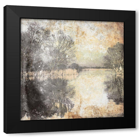 Abstract Landscape Black Modern Wood Framed Art Print with Double Matting by Villa, Mlli