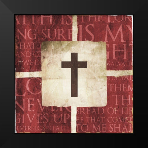 Cross On the Words Black Modern Wood Framed Art Print by Villa, Mlli