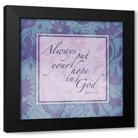 Purple Blue Religious Garden Black Modern Wood Framed Art Print with Double Matting by Villa, Mlli