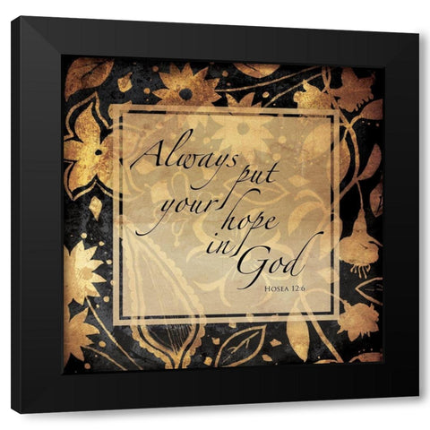 In God Black Modern Wood Framed Art Print by Villa, Mlli