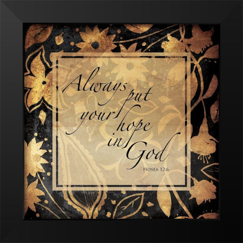 In God Black Modern Wood Framed Art Print by Villa, Mlli