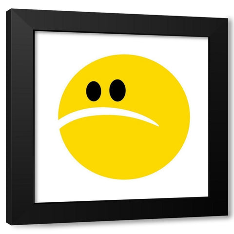Sad Face Black Modern Wood Framed Art Print with Double Matting by Villa, Mlli