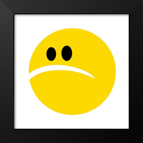 Sad Face Black Modern Wood Framed Art Print by Villa, Mlli