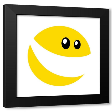 Happy Face Black Modern Wood Framed Art Print with Double Matting by Villa, Mlli
