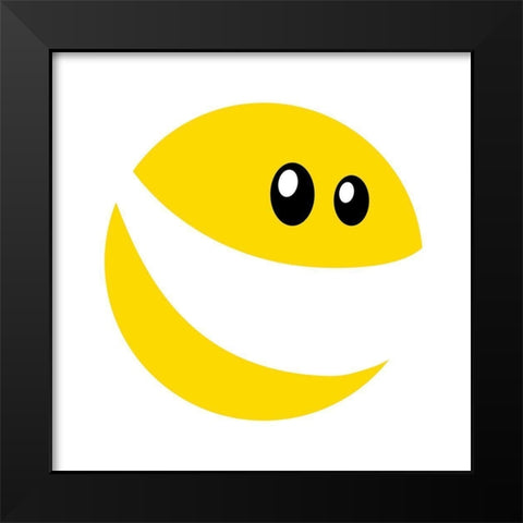 Happy Face Black Modern Wood Framed Art Print by Villa, Mlli