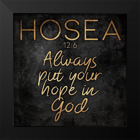 Gold Bold God Black Modern Wood Framed Art Print by Villa, Mlli