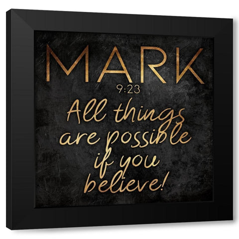 Gold Bold Possible Black Modern Wood Framed Art Print by Villa, Mlli