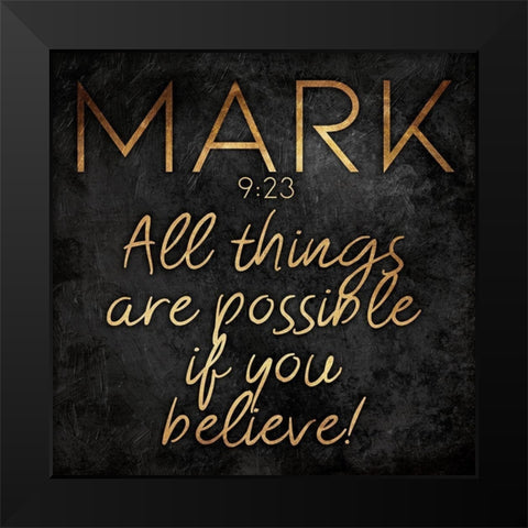 Gold Bold Possible Black Modern Wood Framed Art Print by Villa, Mlli