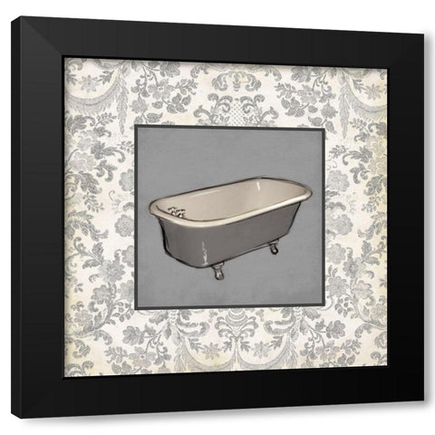 Grey Bath Black Modern Wood Framed Art Print with Double Matting by Villa, Mlli