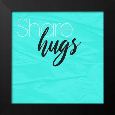 Share Hugs Black Modern Wood Framed Art Print by Villa, Mlli