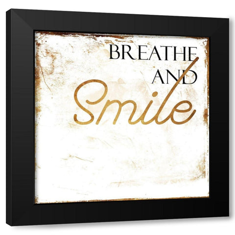 Breath And Smile Black Modern Wood Framed Art Print by Villa, Mlli