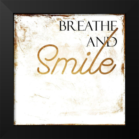Breath And Smile Black Modern Wood Framed Art Print by Villa, Mlli