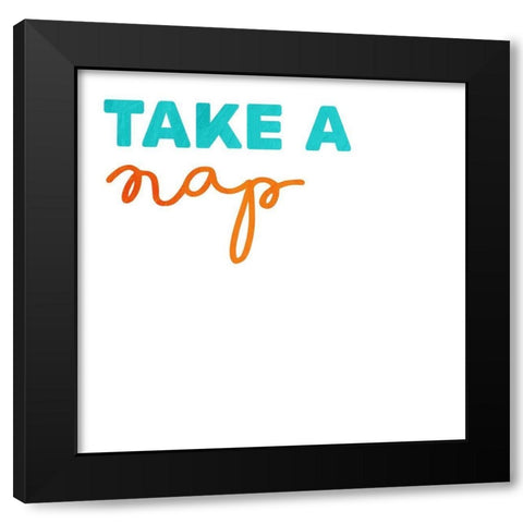 Take A Nap Kid Black Modern Wood Framed Art Print with Double Matting by Villa, Mlli