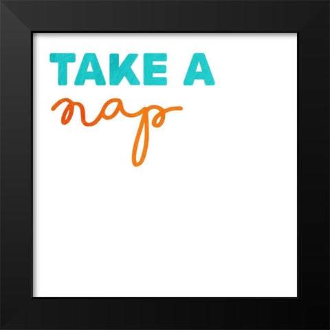Take A Nap Kid Black Modern Wood Framed Art Print by Villa, Mlli