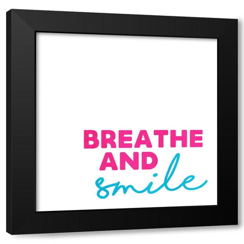 Breath And Smile Kid Black Modern Wood Framed Art Print by Villa, Mlli