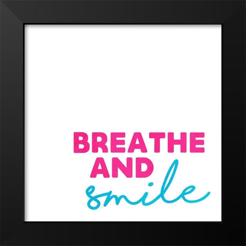 Breath And Smile Kid Black Modern Wood Framed Art Print by Villa, Mlli