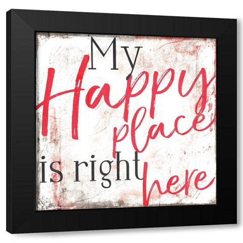 Happy Place Black Modern Wood Framed Art Print by Villa, Mlli