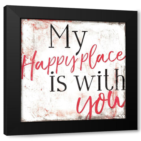 Happy You Black Modern Wood Framed Art Print by Villa, Mlli