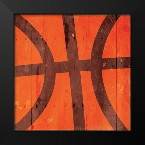 Kids Sports Basketball Black Modern Wood Framed Art Print by Villa, Mlli