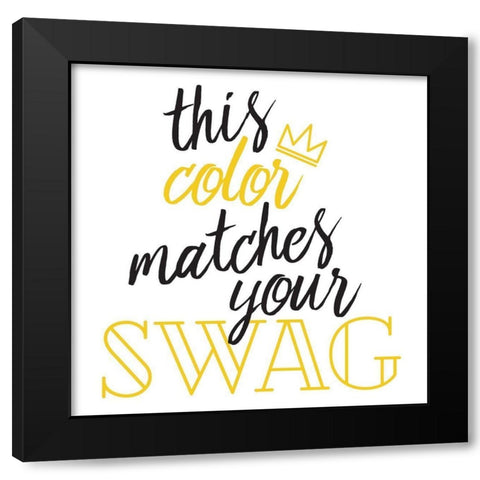 King Of Swag Black Modern Wood Framed Art Print by Villa, Mlli
