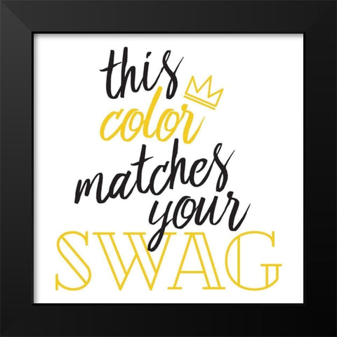 King Of Swag Black Modern Wood Framed Art Print by Villa, Mlli